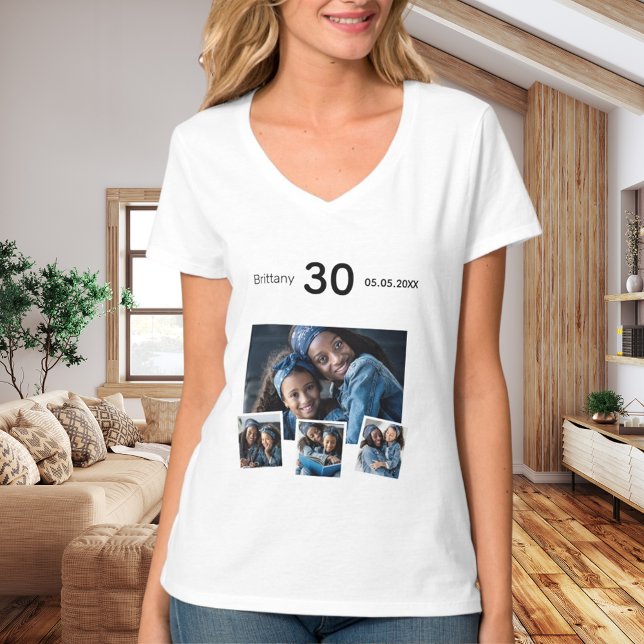Birthday name age photo collage T-Shirt (Creator Uploaded)
