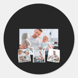 Birthday Name Age Photo Collage T Shirt Classic Round Sticker