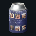 Birthday navy blue friends photo can cooler<br><div class="desc">A gift from friends for a woman's 21st birthday, celebrating her life with a collage of 6 of your photos of her, her friends, family, interest or pets. Personalise and add her name, age 21 and your names. White text. A chic navy blue background colour. The blue colour is uneven....</div>