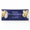 Birthday navy blue gold balloons name script