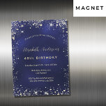 Birthday navy blue gold glitter luxury magnetic invitation<br><div class="desc">A navy blue background,  decorated with faux light gold glitter,  sparkles. The blue colour is uneven. Personalise and add your name and details.  The name is written with a modern hand lettered style script.</div>