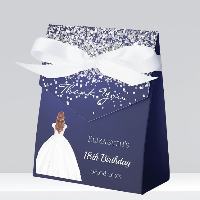 Birthday navy blue white dress party favour box (Creator Uploaded)