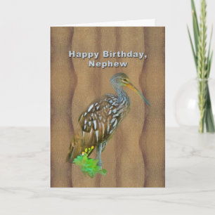 Birthday, Nephew, Limpkin Marsh Bird Card
