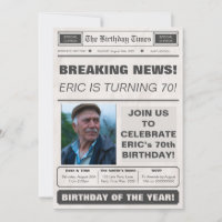 Birthday Newspaper With Photo Breaking News Extra