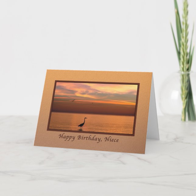 Birthday, Niece, Ocean View at Sunset Card (Front)