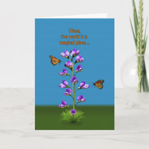 Birthday, Niece, Sweet Peas and Butterflies Card