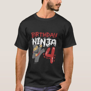 Birthday Ninja 4 Years Old Karate Kids 4th Birthda T-Shirt
