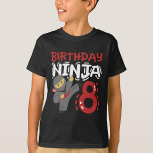 Birthday Ninja 8 Years Old Karate Kids 8th Birthda T-Shirt