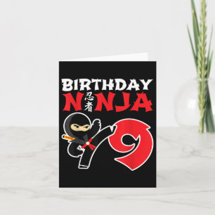 Birthday Ninja - 9 Year Old Ninja Party - Birthday Card