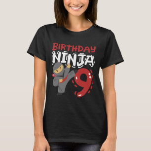 Birthday Ninja 9 Years Old Karate Kids 9th Birthda T-Shirt