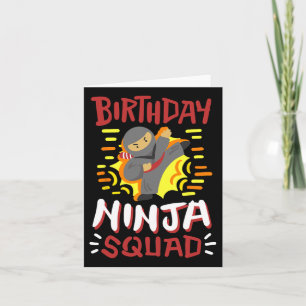 Birthday Ninja Squad Karate Girls Boys Kid Bday Pa Card