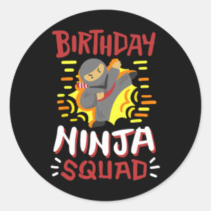 Birthday Ninja Squad Karate Girls Boys Kid Bday Pa Classic Round Sticker