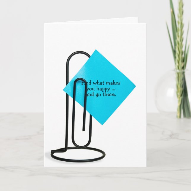 Birthday note on paper clip Card (Front)