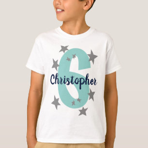 Birthday Number and Name Cool Stars Customised T-Shirt