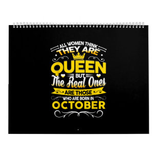 Birthday October Gift   Born In October Queen Calendar