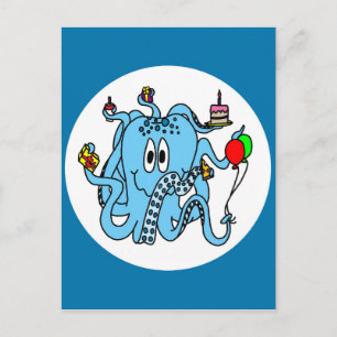 Birthday Octopus Postcard