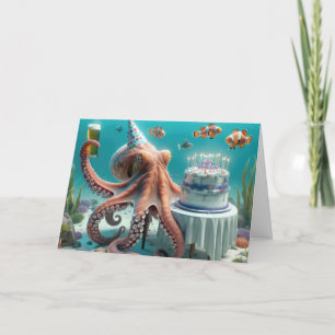 Birthday Octopus With a Beer Card