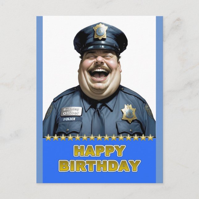 Birthday Officer Postcard (Front)
