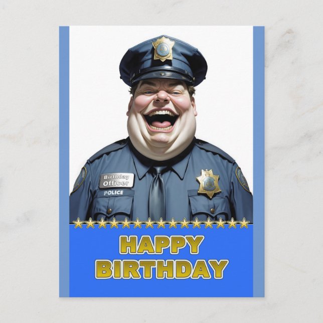 Birthday Officer Postcard (Front)