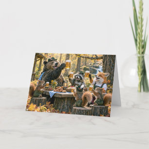 Birthday Oktoberfest In the Forest with Wildlife Card