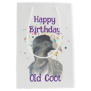 Birthday Old Coot Fun Novelty Animal Pattern Medium Gift Bag