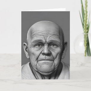 Birthday Old Man Face  Card