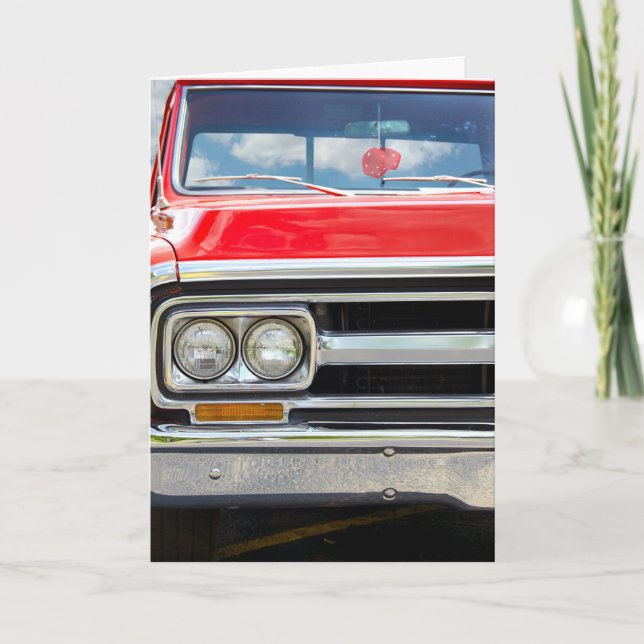 Birthday Old Red Truck Card (Front)