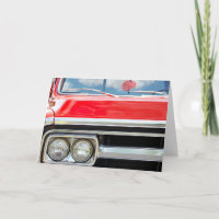 Birthday Old Red Truck With Fuzzy Dice