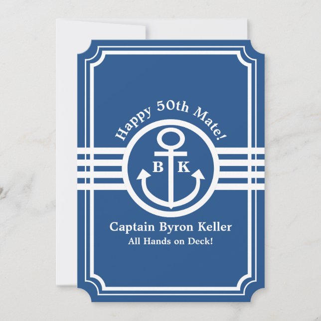 Birthday on a Boat - Nautical Theme Custom Invitation (Front)