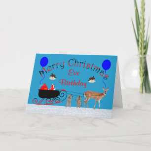 Birthday on Christmas Eve Greeting Card