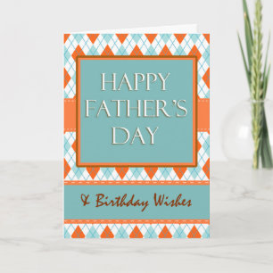 Birthday on Father's Day, Argyle Design Card