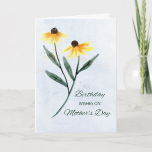 Birthday on Mothers Day Two Cone Flowers Card
