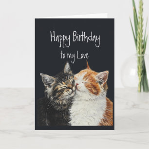 Birthday One I Love Cute Cuddling Cats Card