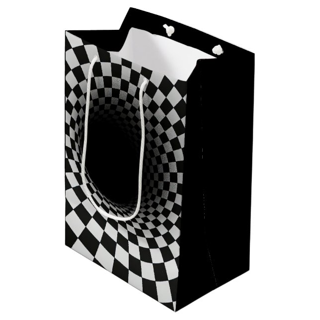 Birthday Optical Illusion Black Hole Medium Gift Bag (Front Angled)