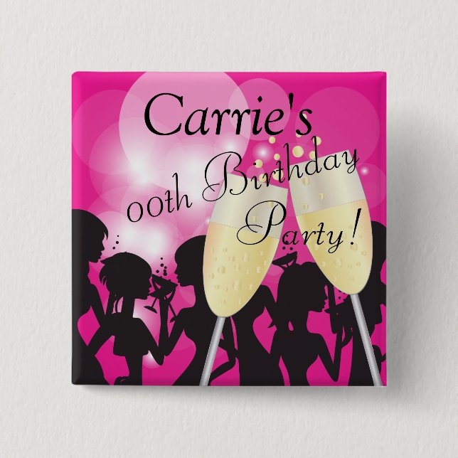 Birthday or Bachelorette Diva Girls Night Out 15 Cm Square Badge (Front)