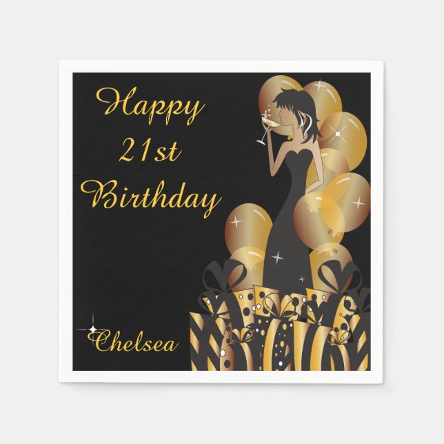 Birthday or Bachelorette Party Diva Princess Girl Napkin (Front)