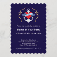 Birthday or Wedding on a Boat Nautical Anchor