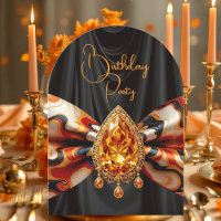 Birthday Orange 1960s Mod Bow Gold Jewel