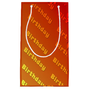 Birthday (orange) small gift bag