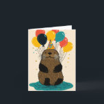 Birthday Otter with Balloons Birthday Card<br><div class="desc">Make a splash at your next celebration with this cheerful otter illustration! Featuring a playful otter surrounded by vibrant balloons and wearing a colourful party hat, this design is perfect for birthdays and festive events. Customise it on a variety of Zazzle products for a unique and delightful gift or decor....</div>
