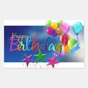 BIRTHDAY OVAL STICKER