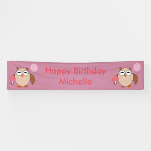 Birthday Owl Custom Banner