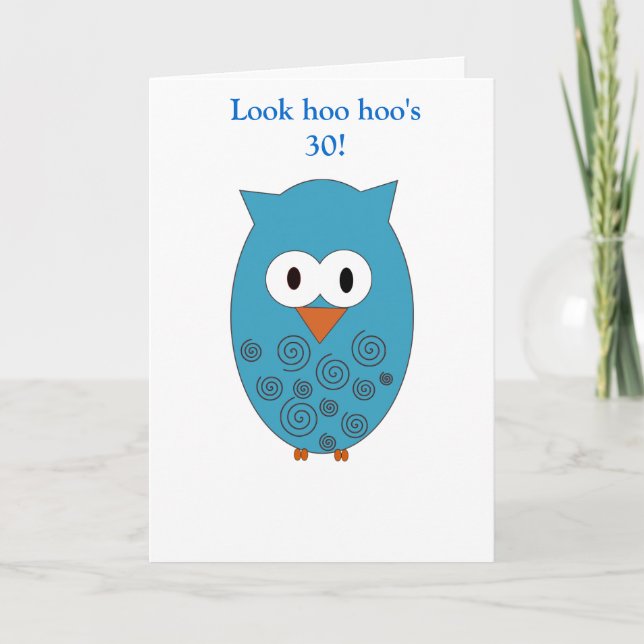 Birthday Owl (Male) Card (Front)