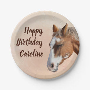 Birthday Palomino Horse Paper Plate