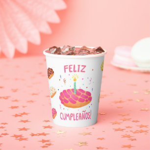 Birthday Pan Dulce Concha Paper Cups