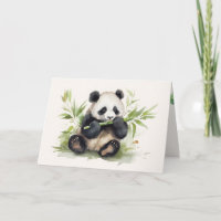 Birthday Panda Bear With Bamboo