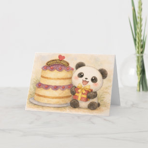 Birthday panda holiday card