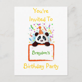 Birthday Panda Invitation