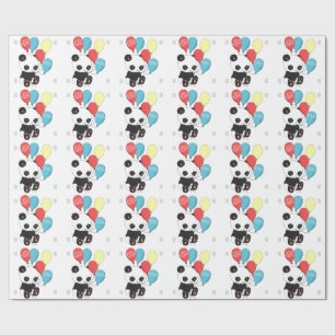 Birthday Panda with balloons Wrapping Paper