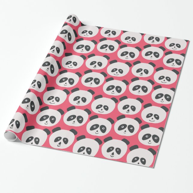 Birthday Panda Wrapping Paper (Unrolled)